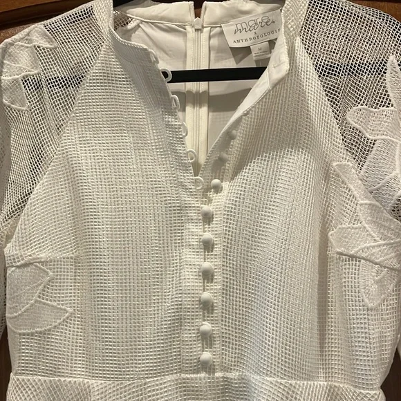 NWOT Anthropologie Mare Mare Sabine Embroidered Mini Dress White Size Medium - Picture 7 of 14